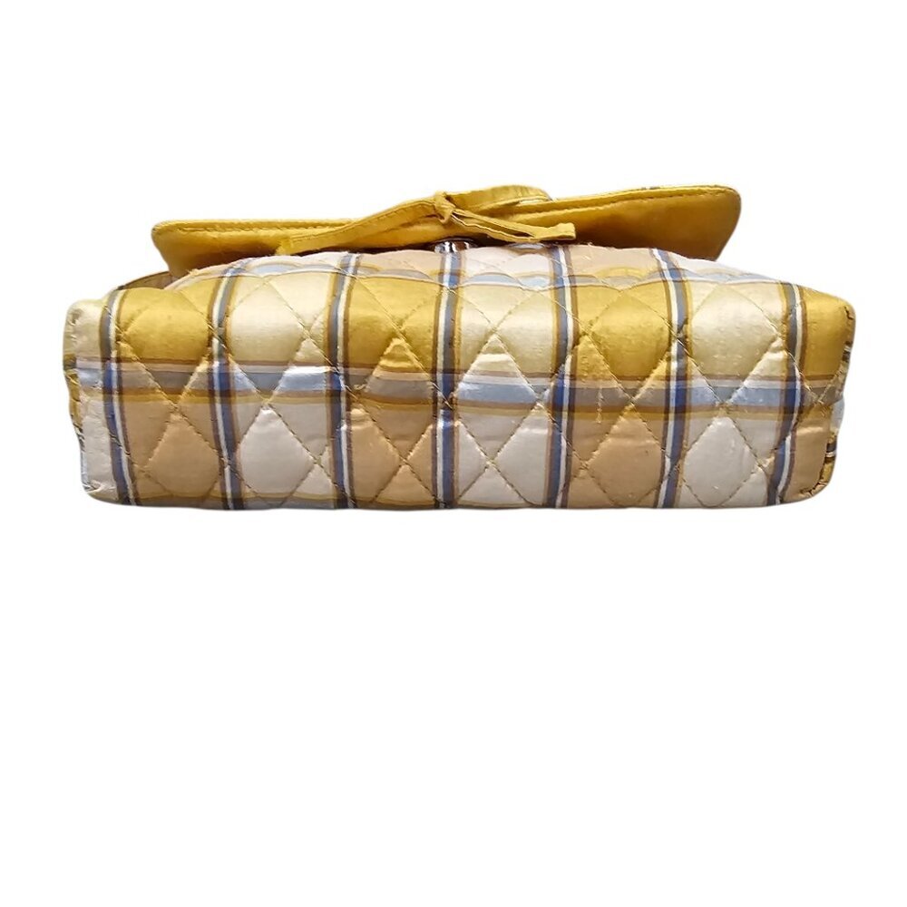 Vera Bradley Silk Quilted Striped Golden Small Y2K Shoulder Handbag - Picture 7 of 15